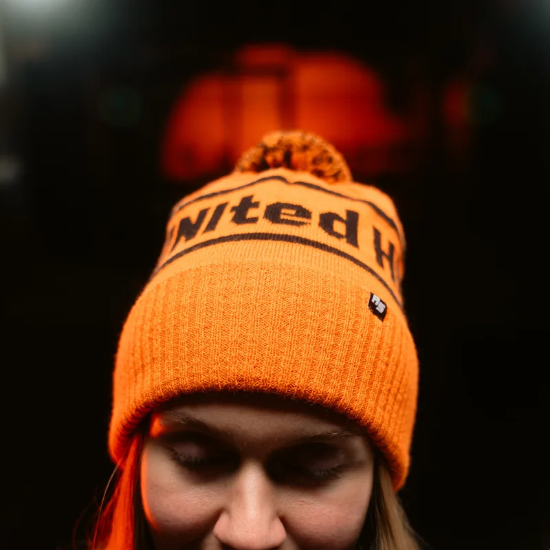 UNIted HK orange bobble beanie