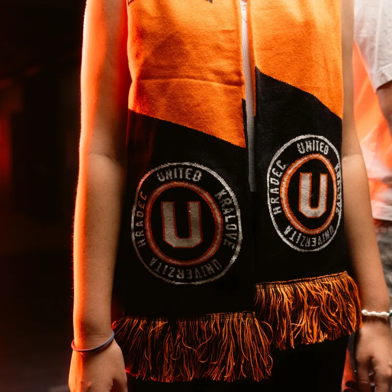 UNIted HK orange and black scarf with the club crest